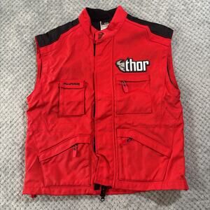 Thor Phase Motorcycle Red Biker Vest Sz Youth L